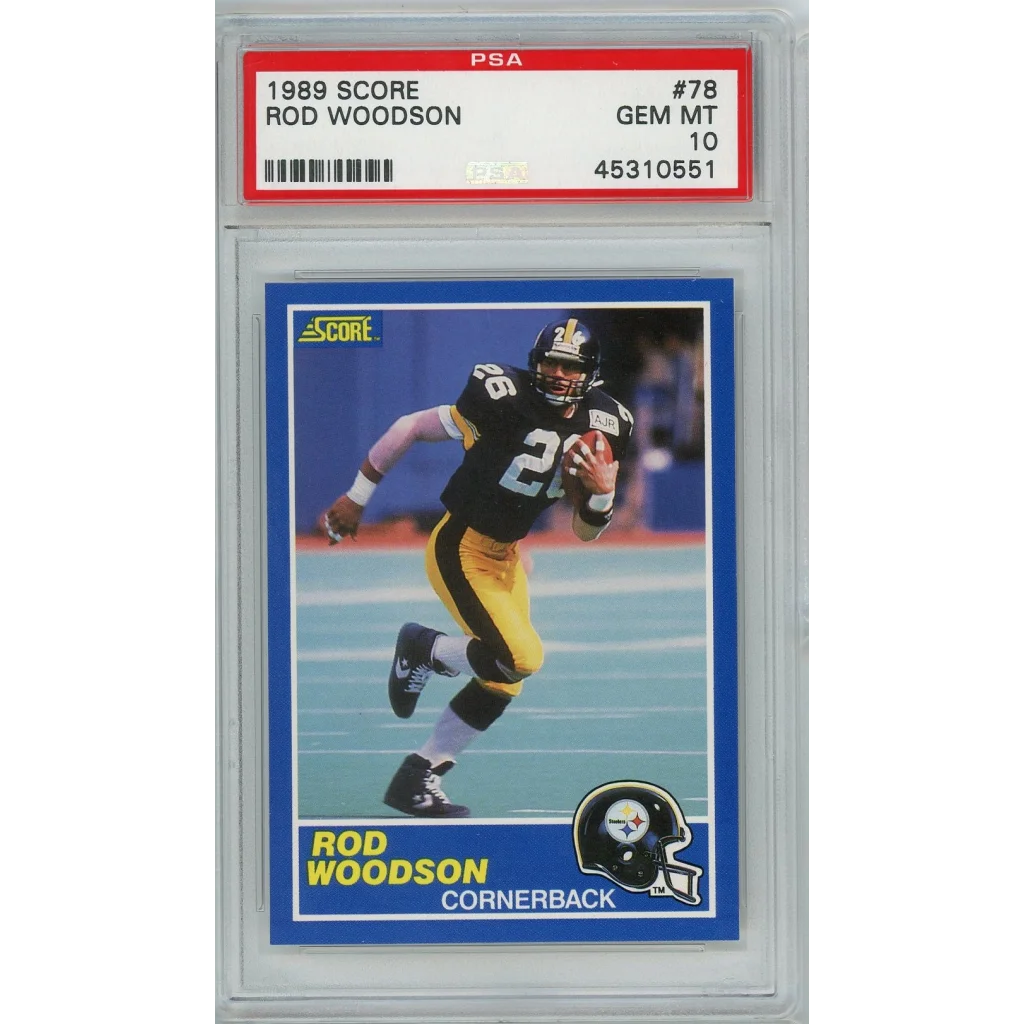 1989 Score Rod Woodson Rookie Card Gem Mint 10 in PSA Graded Collection