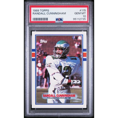 PSA graded 1989 Randall Cunningham football card ready to own