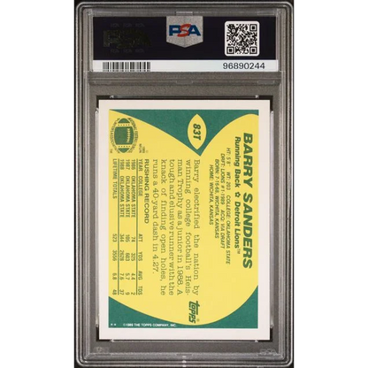 1989 Topps Traded Barry Sanders #83T Rookie RC PSA 10 Gem Mint Card