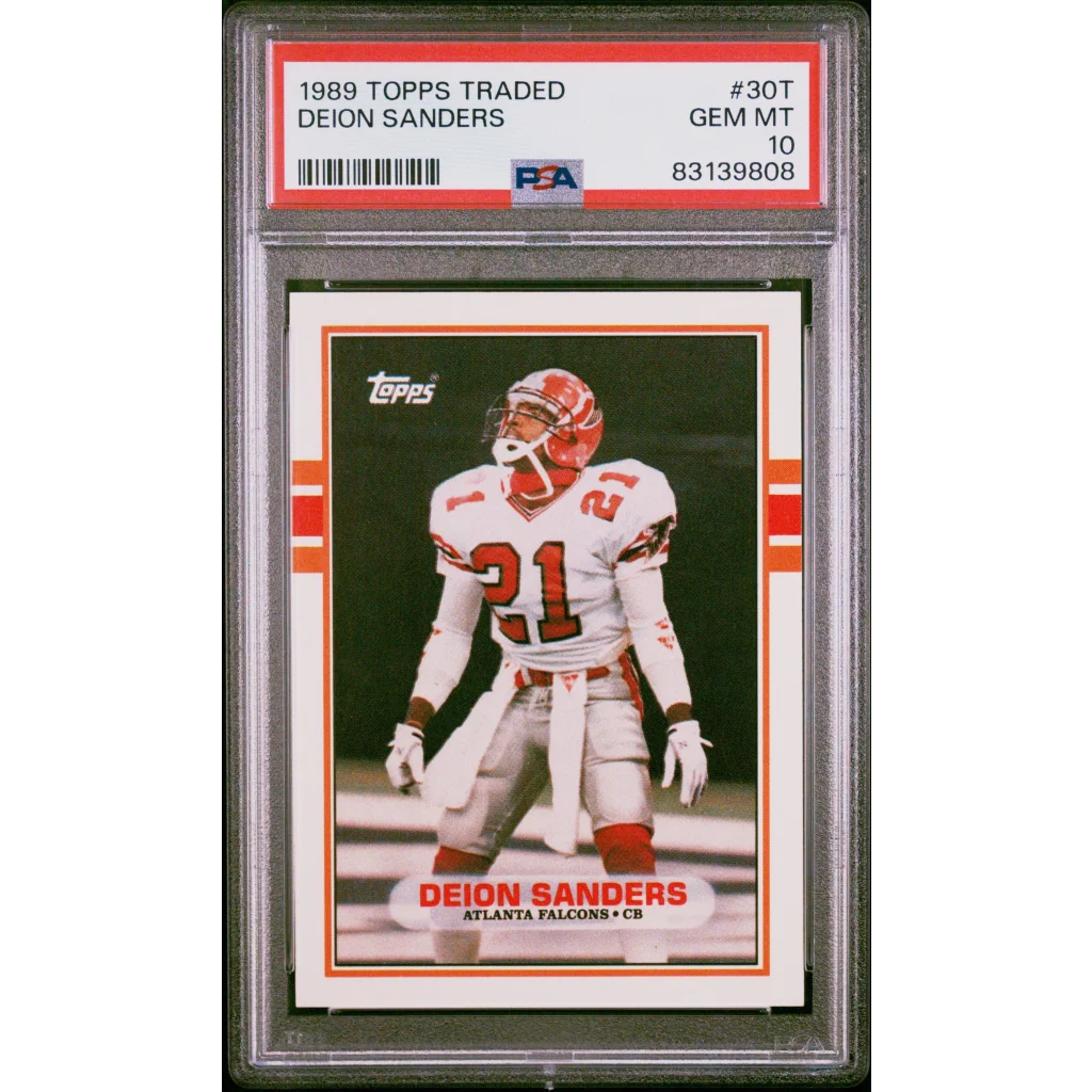 Graded 1989 Topps Traded Deion Sanders #30T Rookie RC PSA 10 Gem Mint Card