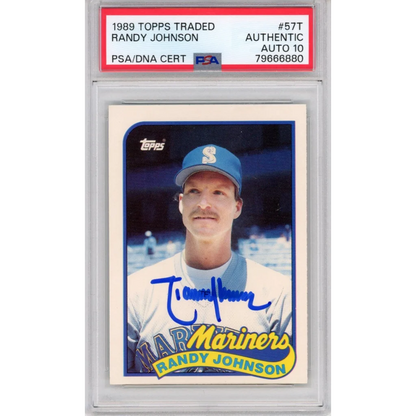 Graded 1989 Topps Traded Randy Johnson #57T Rookie RC Baseball Card PSA 10 Auto Grade Gem Mint | Hall of Fame Sports Memorabilia | vintageantiquesgifts.com