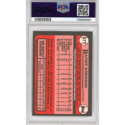 Graded 1989 Topps Traded Randy Johnson #57T Rookie RC Baseball Card PSA 10 Auto Grade Gem Mint | PSA 10 Gem Mint Graded Rookie Card | vintageantiquesgifts.com