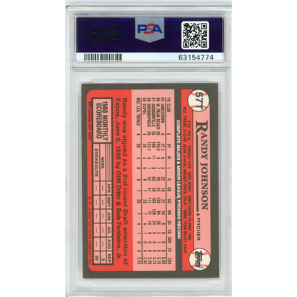 Graded PSA 10 Gem Mint 1989 Topps Traded Randy Johnson #57T Rookie Card