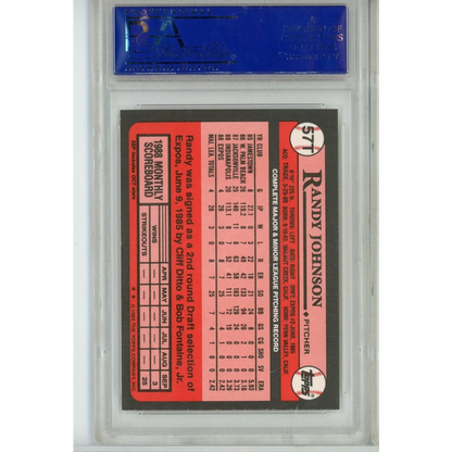 Graded PSA Mint 9 Randy Johnson 1989 Topps Traded Rookie Card baseball card