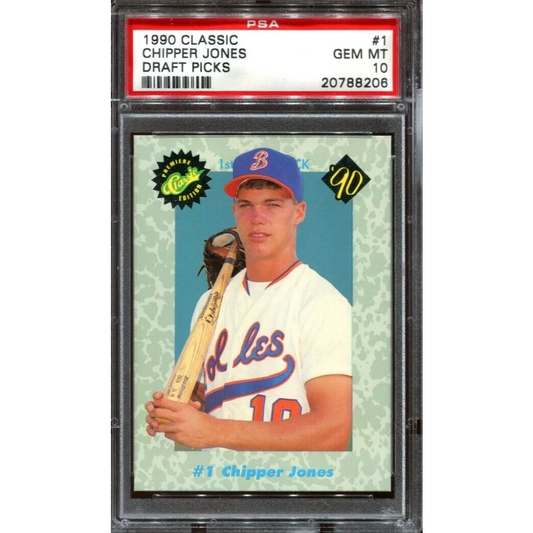 1990 Classic Chipper Jones Draft Picks baseball card graded GEM MT 10 by PSA