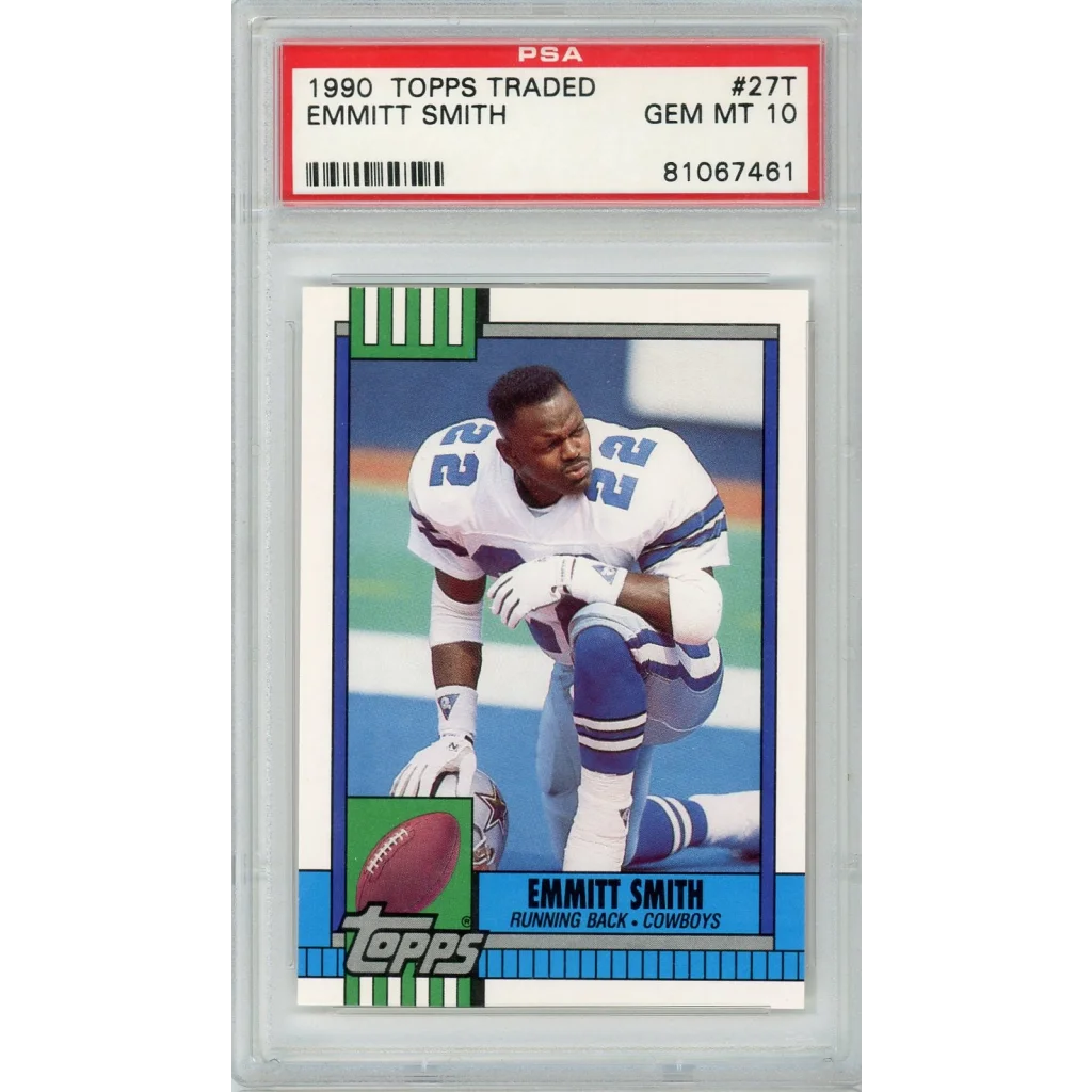 1990 Topps Traded Emmitt Smith #27T Rookie PSA 10 Gem Mint Card