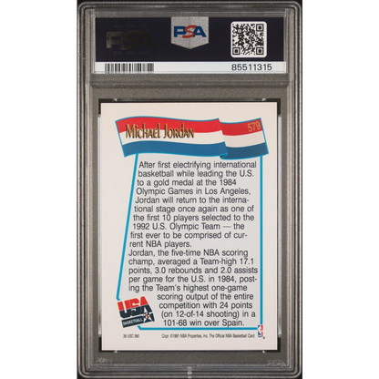 Graded 1991 Hoops Michael Jordan #579 USA Dream Team PSA 10 Gem Mint card