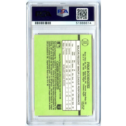 Graded 1991 Panini Donruss Rookies Ivan Rodriguez #33 Rookie RC Baseball Card PSA 10 Gem Mint | PSA 10 Gem Mint Graded Rookie Card | vintageantiquesgifts.com