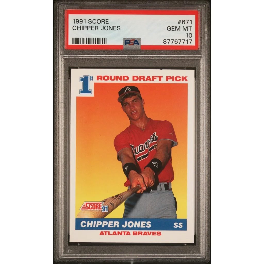 1991 Score Chipper Jones #671 rookie PSA 10 gem mint graded card