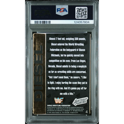 Graded 1994 Action Packed WWF Kevin Nash Diesel #4 Rookie RC Signed Wrestling Card PSA 5 EX | PSA 5 EX Graded Rookie Card | vintageantiquesgifts.com