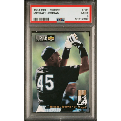 Graded 1994 Collector's Choice Michael Jordan #661 Rookie RC Baseball Card PSA 9 Mint | Hall of Fame Sports Memorabilia | vintageantiquesgifts.com