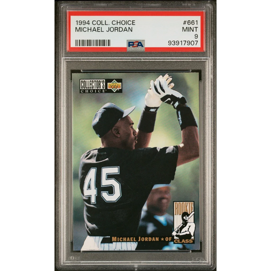 Graded 1994 Collector's Choice Michael Jordan #661 Rookie RC Baseball Card PSA 9 Mint | Hall of Fame Sports Memorabilia | vintageantiquesgifts.com
