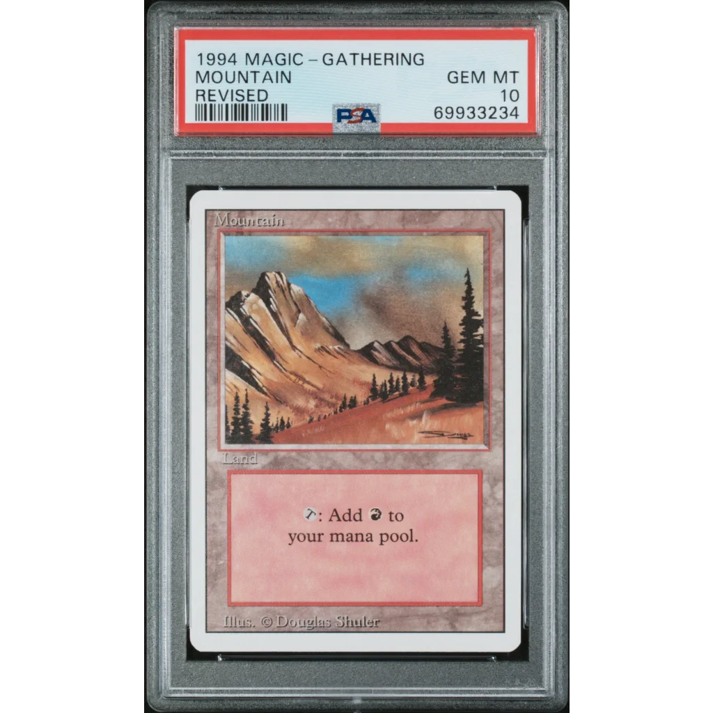 1994 Magic: The Gathering Mountain Revised PSA 10 Gem Mint slabbed card