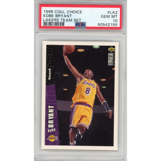 A graded 1996 Kobe Bryant Lakers rookie basketball card from Collectors Dream set