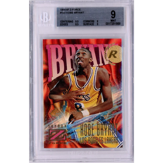 Graded 1996-97 Z Force Kobe Bryant 142 Rookie RC Basketball Card BGS 9 Mint | Hall of Fame Sports Memorabilia | vintageantiquesgifts.com