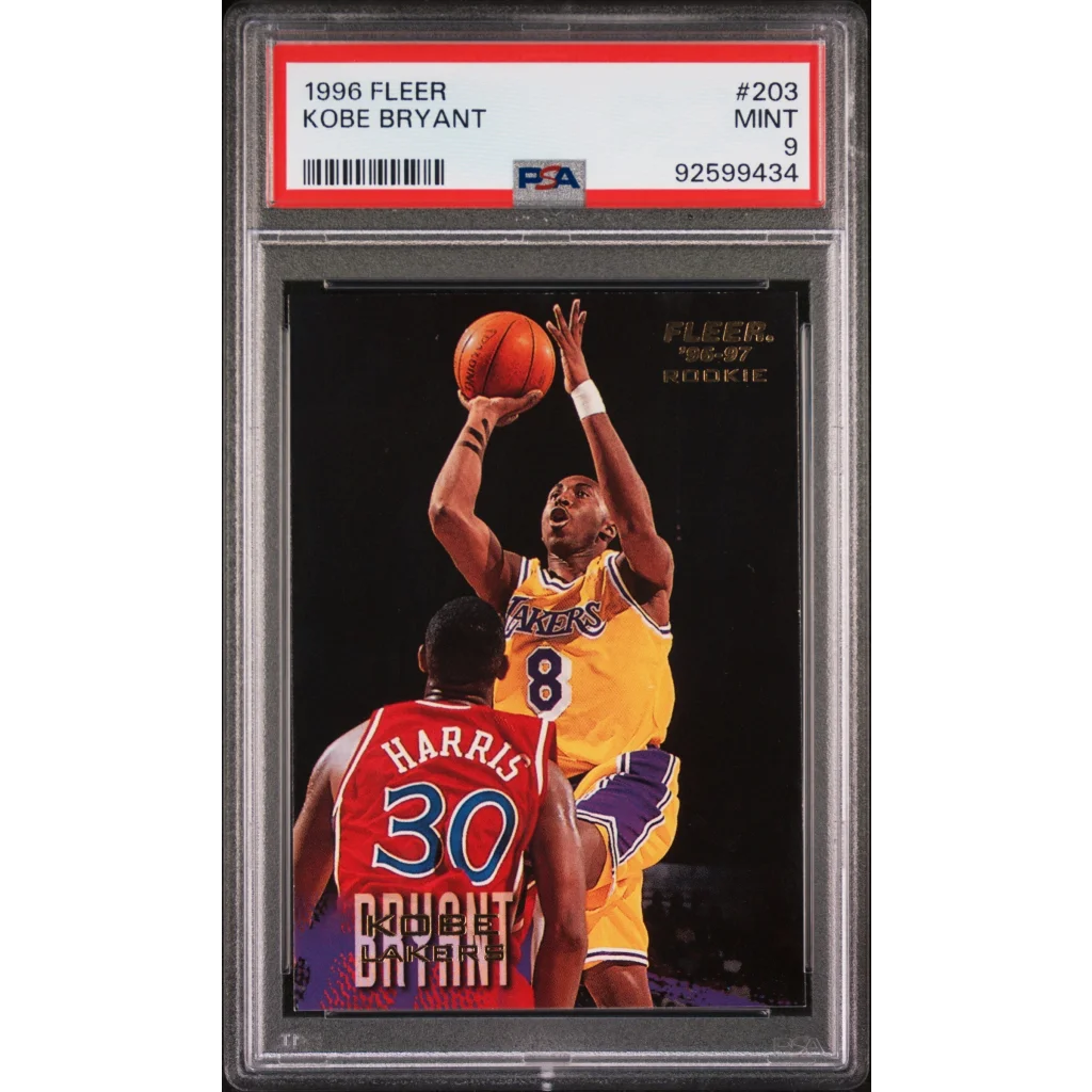 Graded PSA 9 Mint 1996 Fleer Kobe Bryant #203 Rookie Card