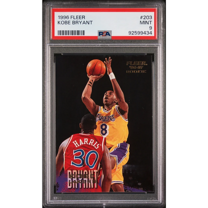 Graded PSA 9 Mint 1996 Fleer Kobe Bryant #203 Rookie Card