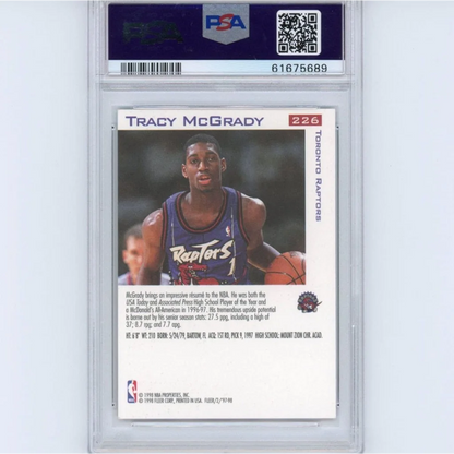 Graded 1997-98 Fleer Tracy McGrady #226 Rookie RC PSA 10 Gem Mint Card
