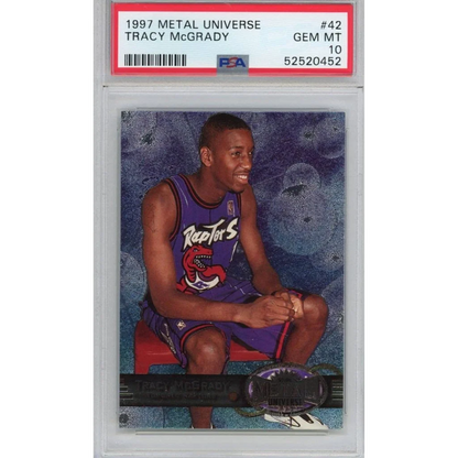 Skybox Metal Universe Tracy McGrady card PSA from 1997 Metal Universe Rookie Card