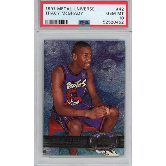 Skybox Metal Universe Tracy McGrady card PSA from 1997 Metal Universe Rookie Card
