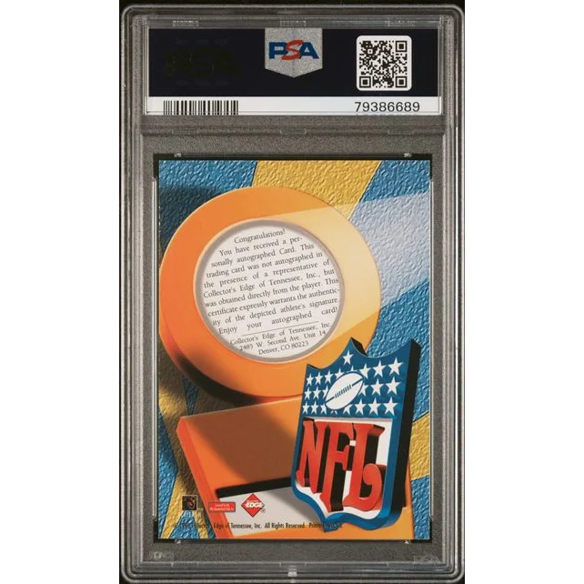 Graded 1998 Peyton Manning Rookie Card with autograph and authenticity certificate