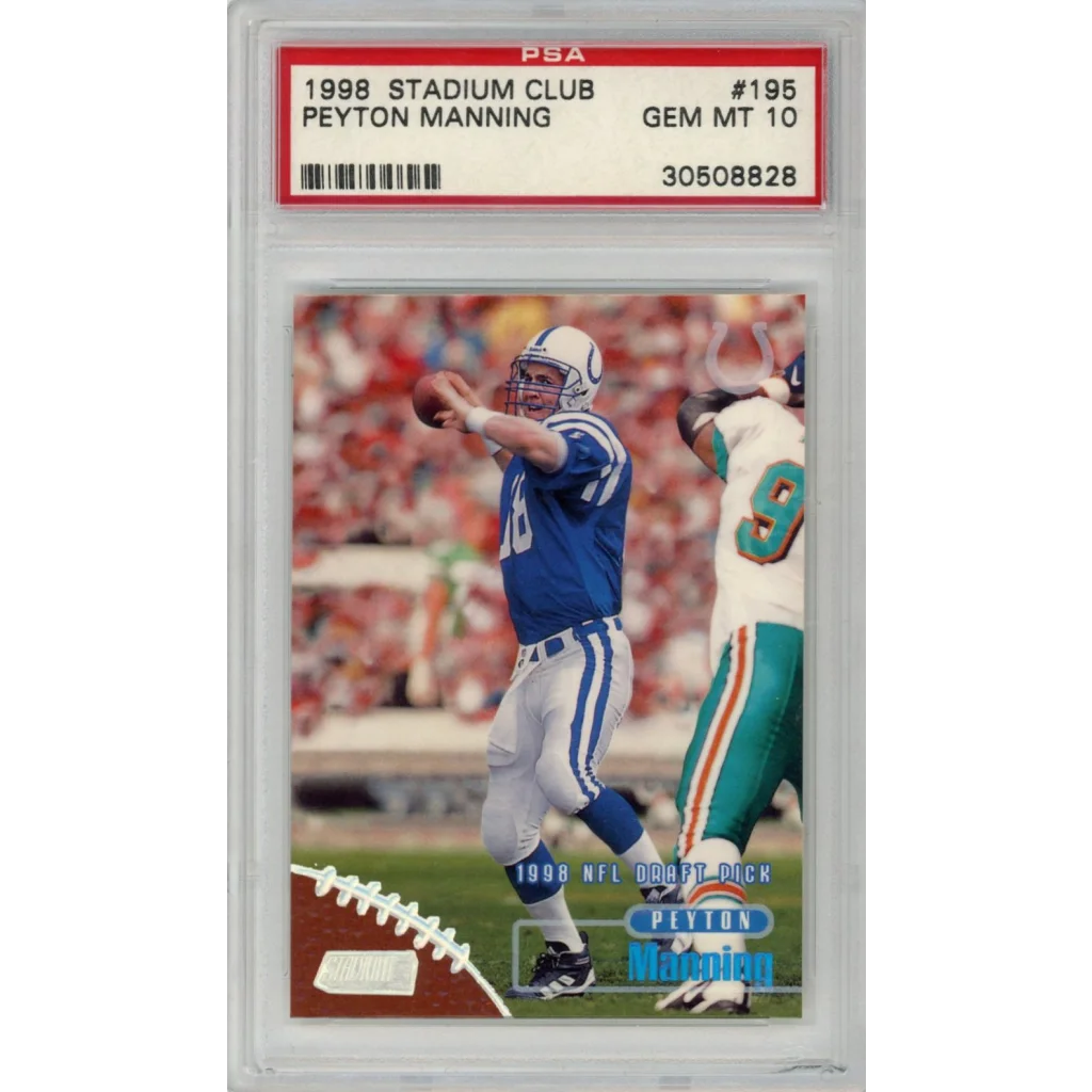 Graded 1998 Stadium Club Peyton Manning #195 Rookie RC PSA 10 Gem Mint