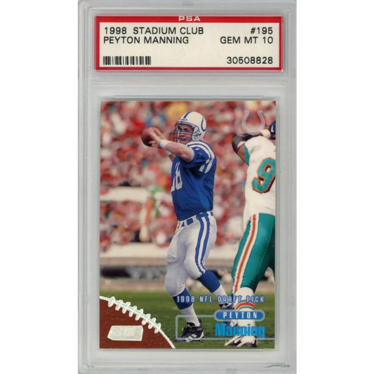 Graded 1998 Stadium Club Peyton Manning #195 Rookie RC PSA 10 Gem Mint