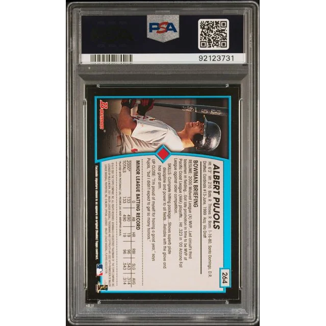 Graded 2001 Bowman Gold Albert Pujols #264 Rookie RC Baseball Card PSA 9 Mint | PSA 9 Mint Graded Rookie Card | vintageantiquesgifts.com