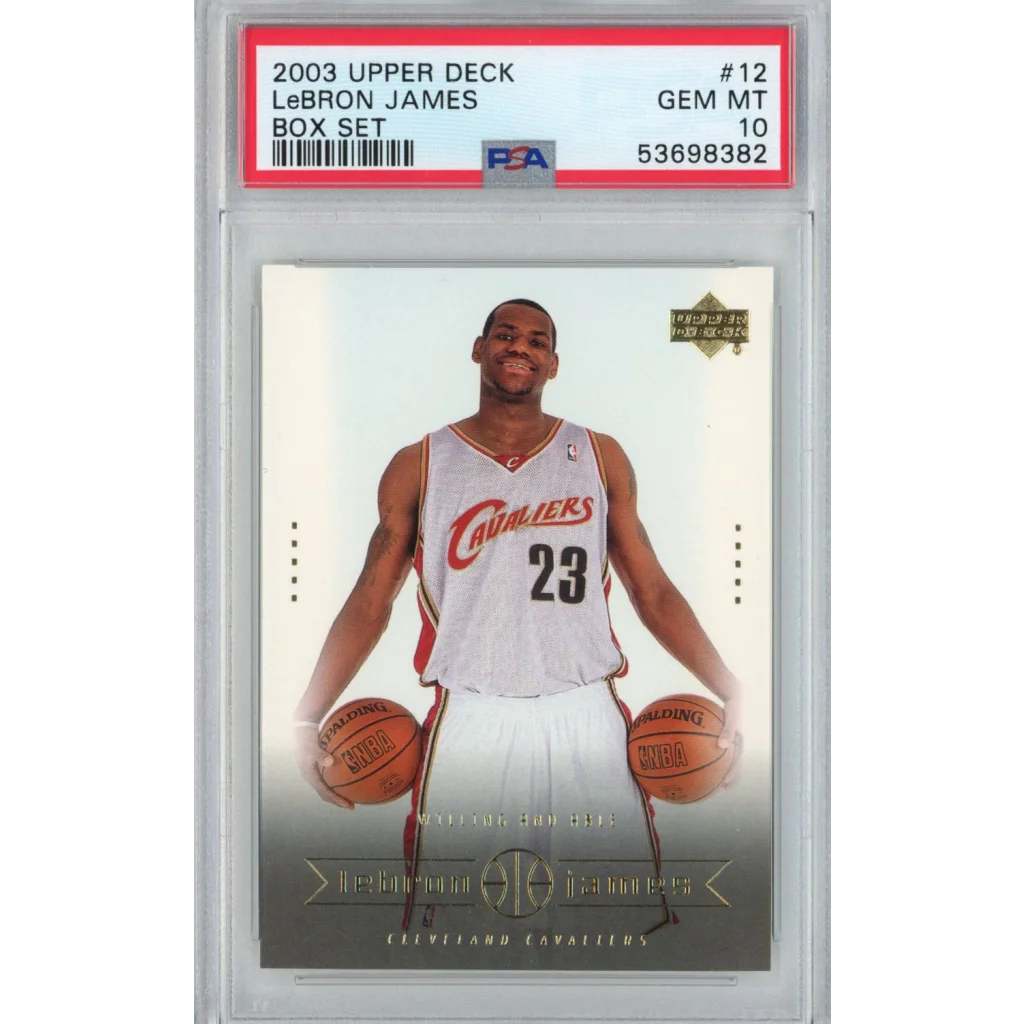 Graded PSA 10 Gem Mint 2003-04 Upper Deck LeBron James #12 Rookie Card