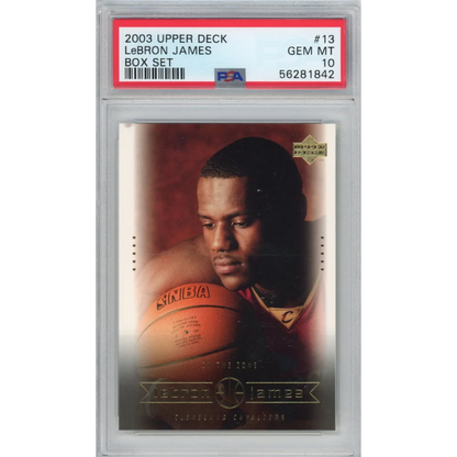 Graded 2003-04 Upper Deck LeBron James #13 Box Set Rookie RC Basketball Card PSA 10 Gem Mint | Hall of Fame Sports Memorabilia | vintageantiquesgifts.com