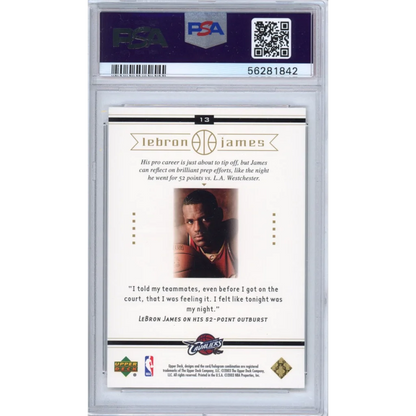 Graded 2003-04 Upper Deck LeBron James #13 Box Set Rookie RC Basketball Card PSA 10 Gem Mint | PSA 10 Gem Mint Graded Rookie Card | vintageantiquesgifts.com
