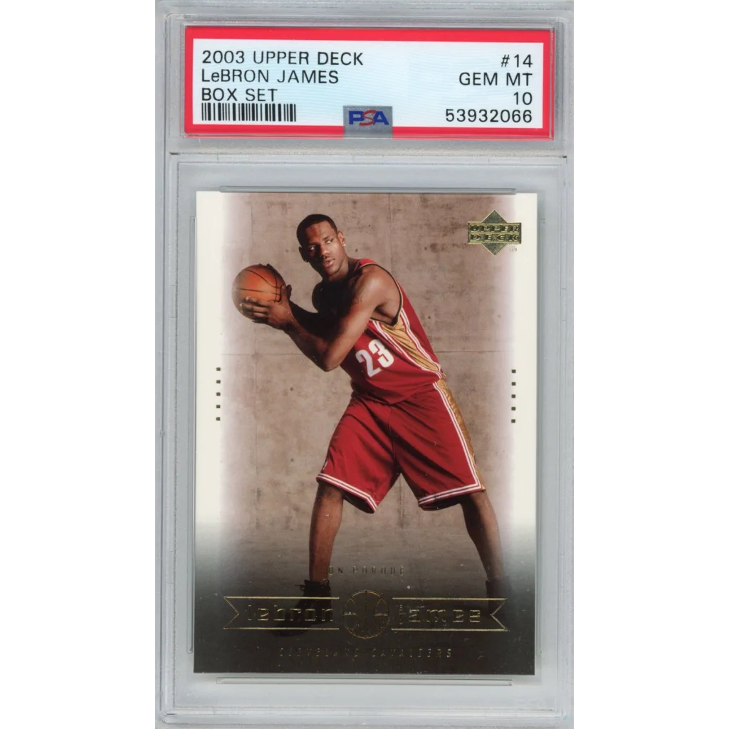 Graded 2003-04 Upper Deck LeBron James #14 Box Set Rookie RC Basketball Card PSA 10 Gem Mint | Hall of Fame Sports Memorabilia | vintageantiquesgifts.com