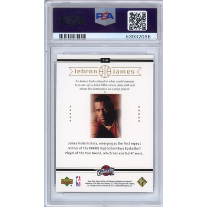 Graded 2003-04 Upper Deck LeBron James #14 Box Set Rookie RC Basketball Card PSA 10 Gem Mint | PSA 10 Gem Mint Graded Rookie Card | vintageantiquesgifts.com
