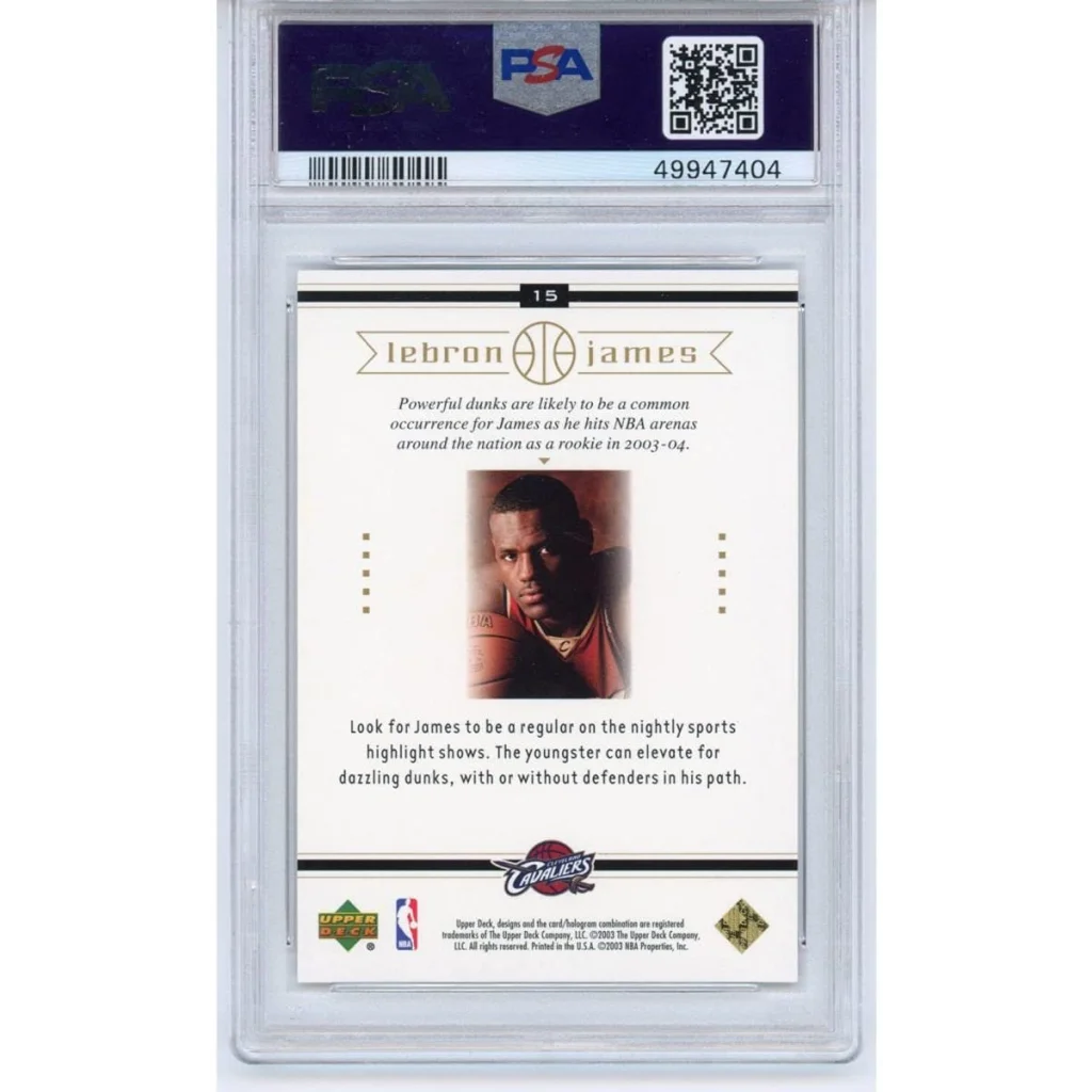 Graded 2003-04 Upper Deck LeBron James #15 Box Set Rookie RC Basketball Card PSA 10 Gem Mint | PSA 10 Gem Mint Graded Rookie Card | vintageantiquesgifts.com
