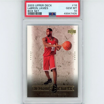Graded 2003-04 Upper Deck LeBron James #16 Box Set Rookie RC Basketball Card PSA 10 Gem Mint | Hall of Fame Sports Memorabilia | vintageantiquesgifts.com