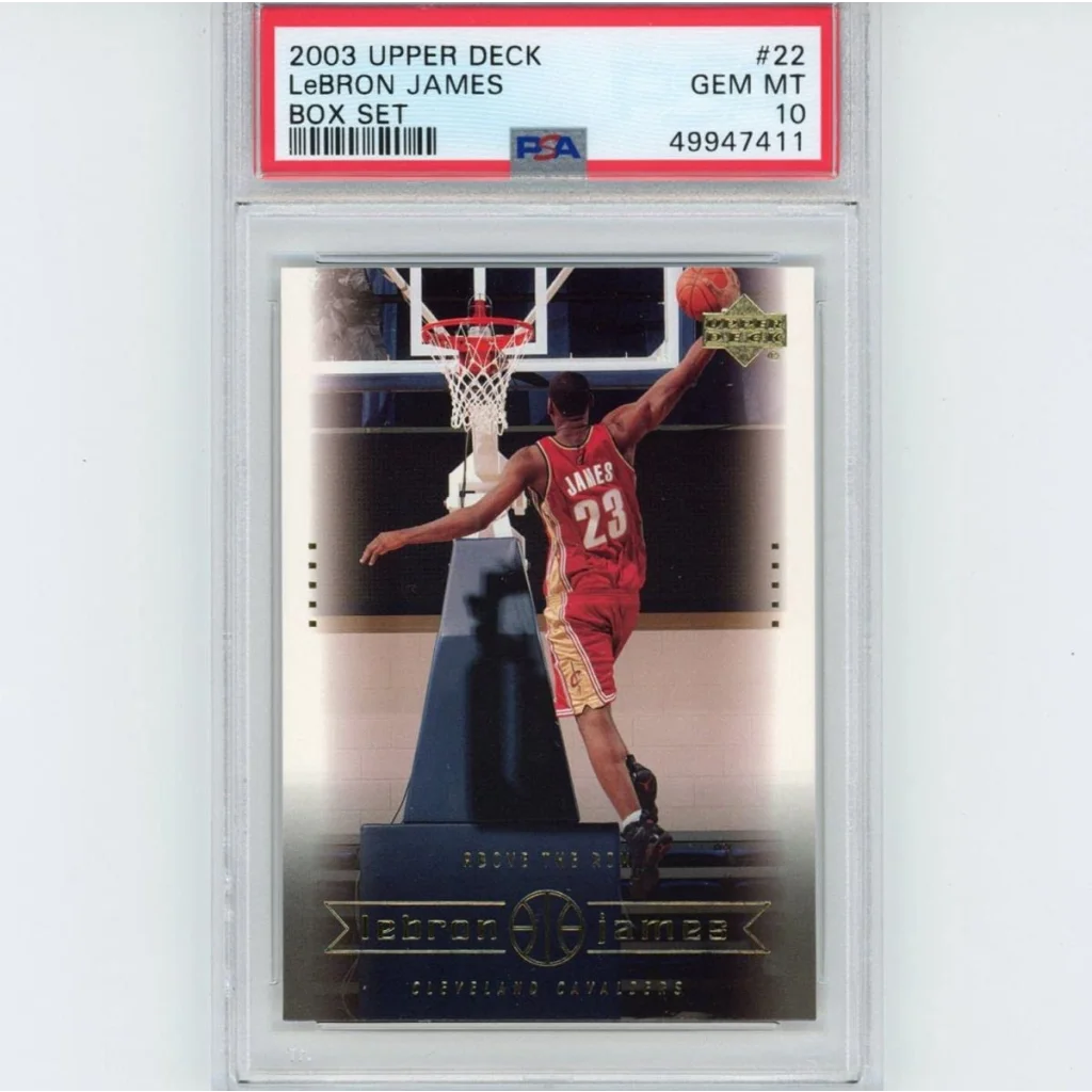 2003 Upper Deck LeBron James Rookie Card graded GEM MT 10 in box set