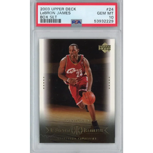 Graded 2003-04 Upper Deck LeBron James #24 rookie PSA 10 gem mint slab