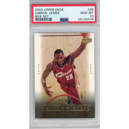 PSA graded 2003 Upper Deck LeBron James rookie basketball card