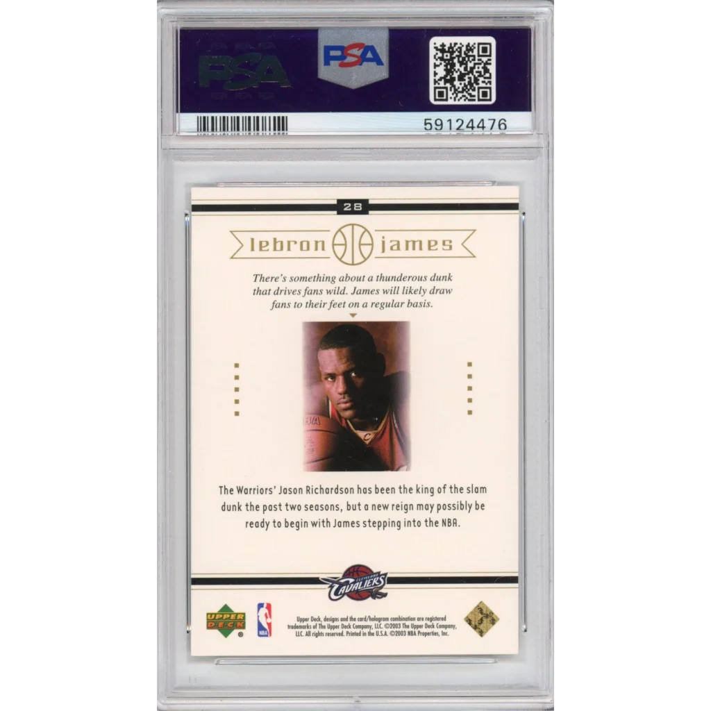 PSA graded 2003 Upper Deck LeBron James rookie card