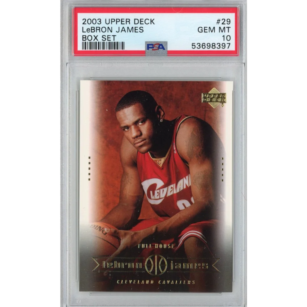 Graded 2003-04 Upper Deck LeBron James #29 Box Set Rookie RC Basketball Card PSA 10 Gem Mint | Hall of Fame Sports Memorabilia | vintageantiquesgifts.com
