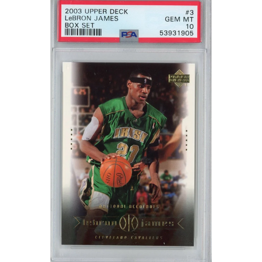Graded 2003-04 Upper Deck LeBron James #3 Box Set Rookie RC Basketball Card PSA 10 Gem Mint | Hall of Fame Sports Memorabilia | vintageantiquesgifts.com