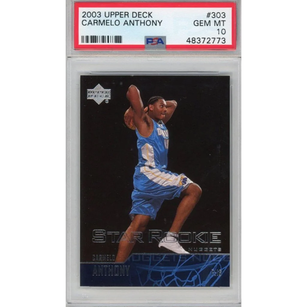 Graded 2003-04 Upper Deck Carmelo Anthony #303 rookie PSA 10 gem mint card