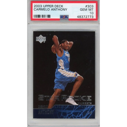 Graded 2003-04 Upper Deck Carmelo Anthony #303 rookie PSA 10 gem mint card
