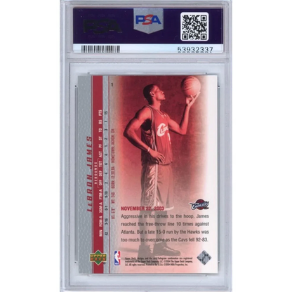 Graded 2003-04 Upper Deck UD LeBron James #1 Phenomenal Beginning Rookie RC Basketball Card PSA 10 Gem Mint | PSA 10 Gem Mint Graded Rookie Card | vintageantiquesgifts.com