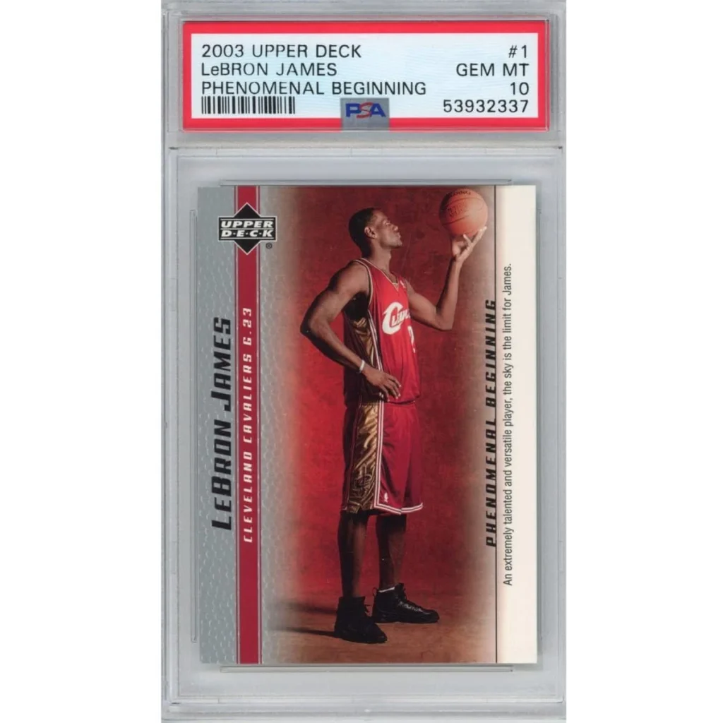 LeBron James 2003 Upper Deck Phenomenal Beginning basketball card graded GEM MT 10 by PSA