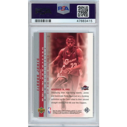 Graded 2003-04 Upper Deck UD LeBron James #11 Phenomenal Beginning Rookie RC Basketball Card PSA 10 Gem Mint | PSA 10 Gem Mint Graded Rookie Card | vintageantiquesgifts.com