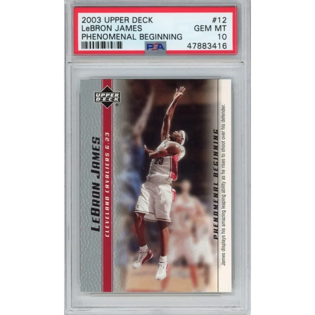 Graded 2003-04 Upper Deck UD LeBron James #12 Phenomenal Beginning Rookie RC Basketball Card PSA 10 Gem Mint | Hall of Fame Sports Memorabilia | vintageantiquesgifts.com