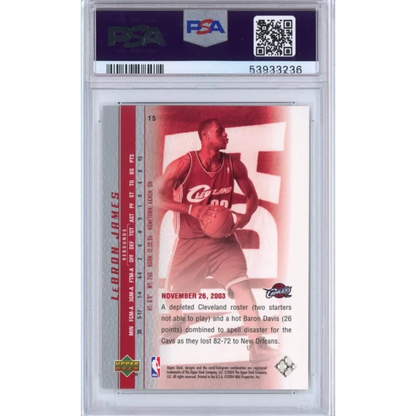 Graded PSA 10 Gem Mint 2003-04 Upper Deck LeBron James #15 Rookie Card