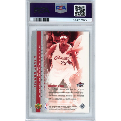 Graded 2003-04 Upper Deck UD LeBron James #19 Phenomenal Beginning Rookie RC Basketball Card PSA 10 Gem Mint | PSA 10 Gem Mint Graded Rookie Card | vintageantiquesgifts.com