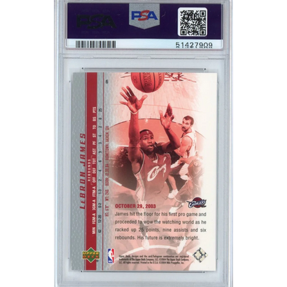 Graded 2003-04 Upper Deck UD LeBron James #6 Phenomenal Beginning Rookie RC Basketball Card PSA 10 Gem Mint | PSA 10 Gem Mint Graded Rookie Card | vintageantiquesgifts.com